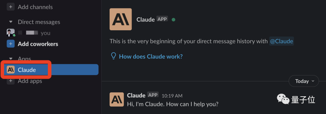Claude就会出现在Apps一栏中.png