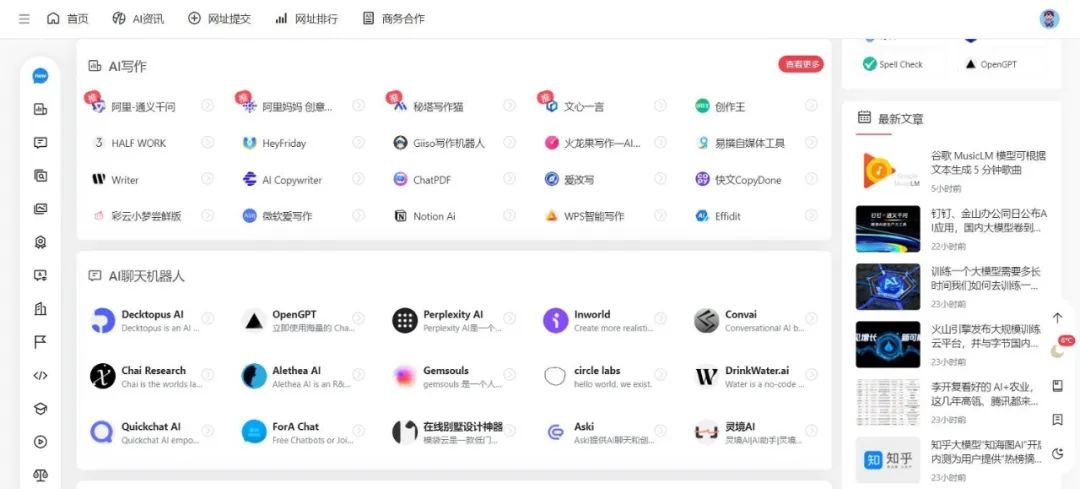 推荐5个实用AI工具导航网站