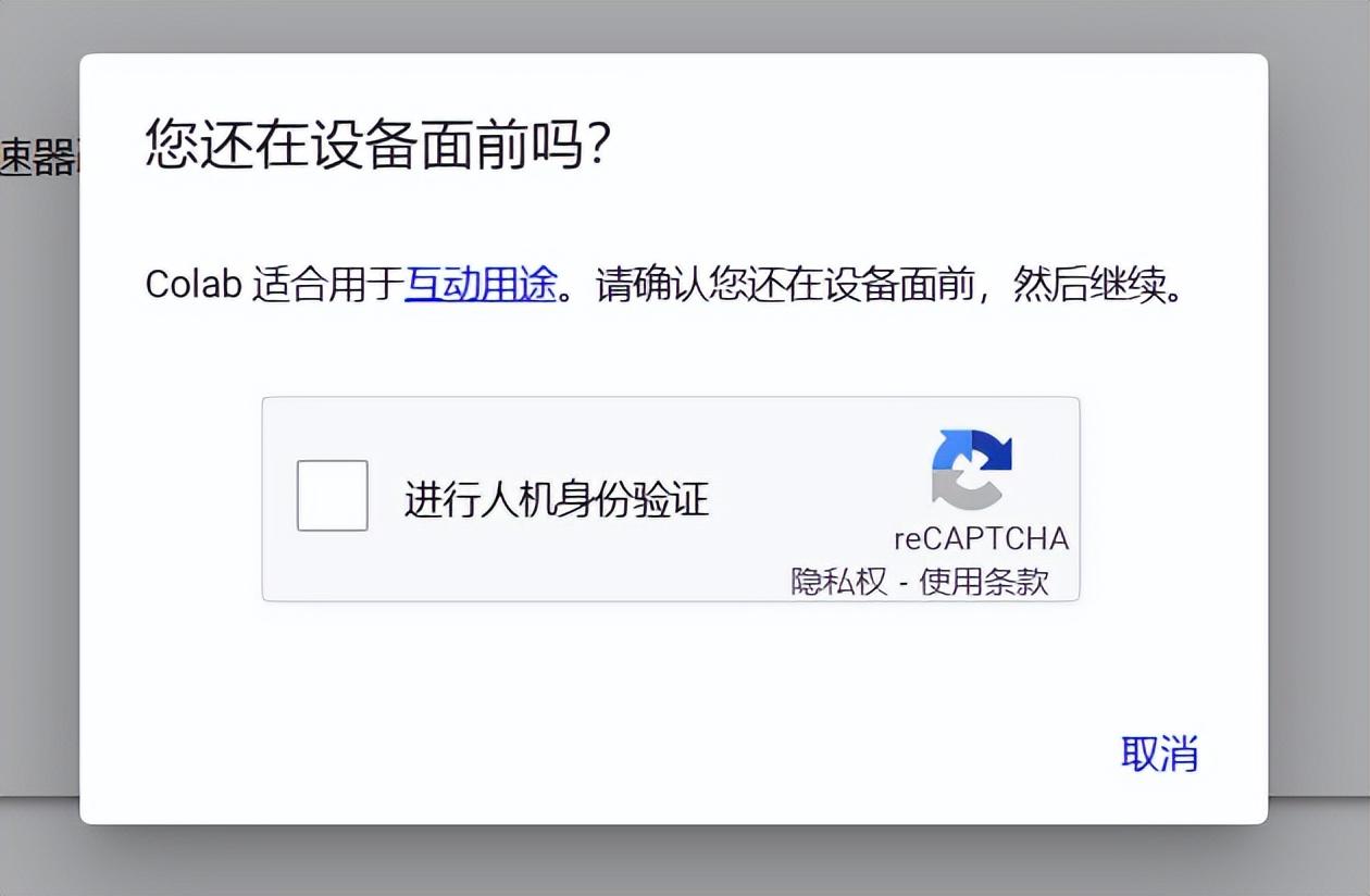 Google Colab 都会时不时的弹出人机验证.jpg